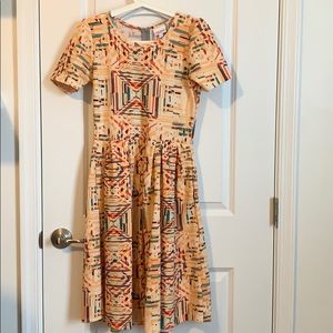 Lularoe Amelia yellow multicolored dress
